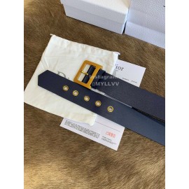 Dior New Calf Leather Gold Pin Buckle 50mm Belt For Women Navy