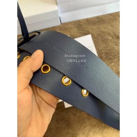 Dior New Calf Leather Gold Pin Buckle 50mm Belt For Women Navy