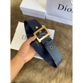 Dior New Calf Leather Gold Pin Buckle 50mm Belt For Women Navy