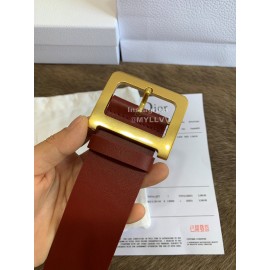 Dior New Calf Leather Gold Pin Buckle 50mm Belt For Women Brown