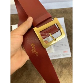 Dior New Calf Leather Gold Pin Buckle 50mm Belt For Women Brown