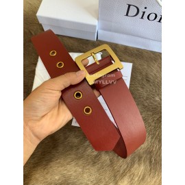 Dior New Calf Leather Gold Pin Buckle 50mm Belt For Women Brown