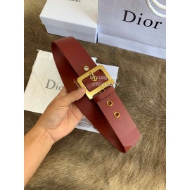 Dior New Calf Leather Gold Pin Buckle 50mm Belt For Women Brown