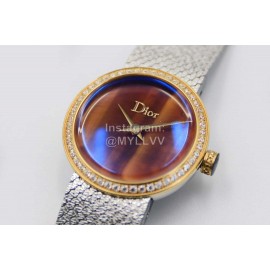 La D De Dior Satine Bulingbuling Diamond Watch For Women Brown