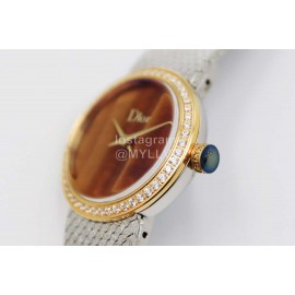 La D De Dior Satine Bulingbuling Diamond Watch For Women Brown