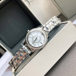 Dior Viii Series 33mm Dial Steel Strap Watch For Women White