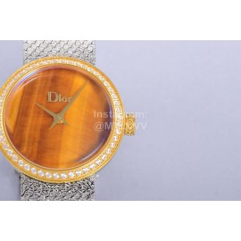 La D De Dior Satine Bulingbuling Diamond Watch Tan
