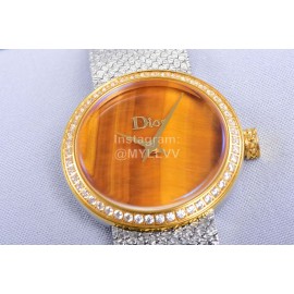 La D De Dior Satine Bulingbuling Diamond Watch Tan
