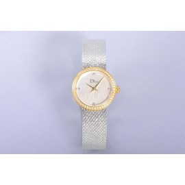 La D De Dior Satine Bulingbuling Diamond Watch White