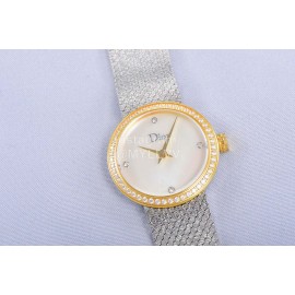La D De Dior Satine Bulingbuling Diamond Watch White