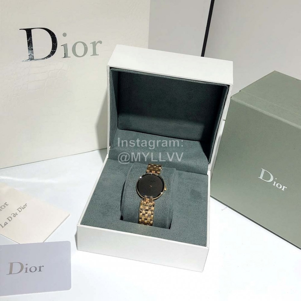Dior Sapphire Glass Dial Diameter 27mm Gold Strap Watch For Women 