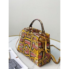 Fendi Fashion Python Leather Crossbody Handbag For Women Yellow