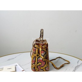 Fendi Fashion Python Leather Crossbody Handbag For Women Yellow