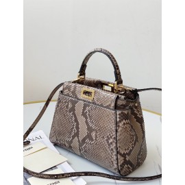 Fendi Fashion Python Leather Crossbody Handbag For Women Coffee