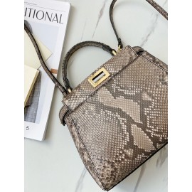 Fendi Fashion Python Leather Crossbody Handbag For Women Coffee