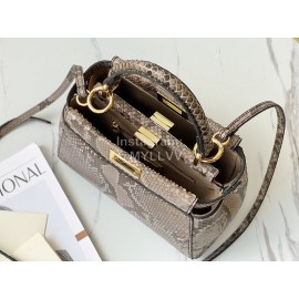 Fendi Fashion Python Leather Crossbody Handbag For Women Coffee
