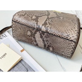 Fendi Fashion Python Leather Crossbody Handbag For Women Coffee