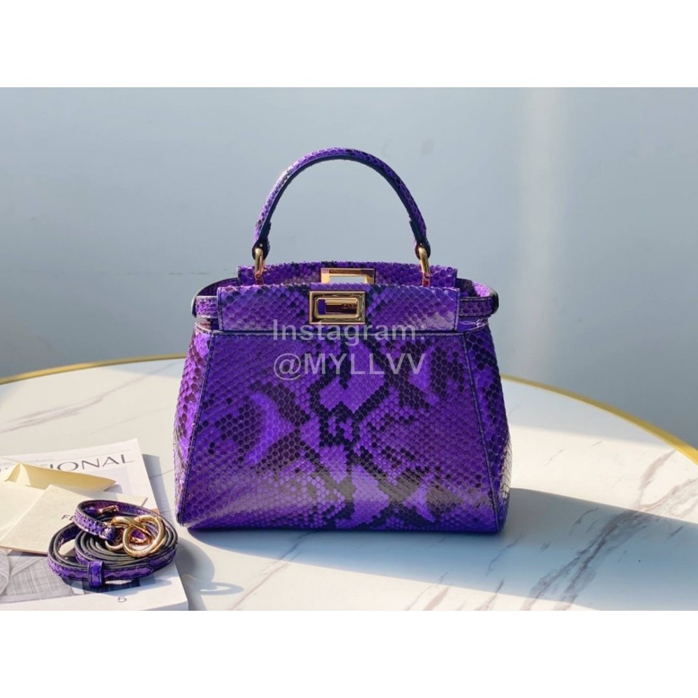 Fendi Exquisite Snake Pattern Messenger Bag For Women Purple
