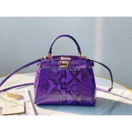 Fendi Exquisite Snake Pattern Messenger Bag For Women Purple