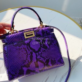 Fendi Exquisite Snake Pattern Messenger Bag For Women Purple