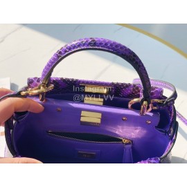Fendi Exquisite Snake Pattern Messenger Bag For Women Purple