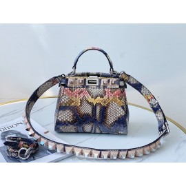 Fendi Exquisite Color Matching Snake Pattern Satchel Handbag For Women 