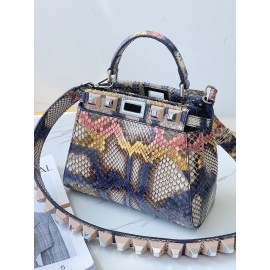 Fendi Exquisite Color Matching Snake Pattern Satchel Handbag For Women 