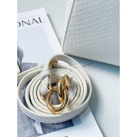 Fendi Exquisite Snake Pattern Messenger Bag For Women White