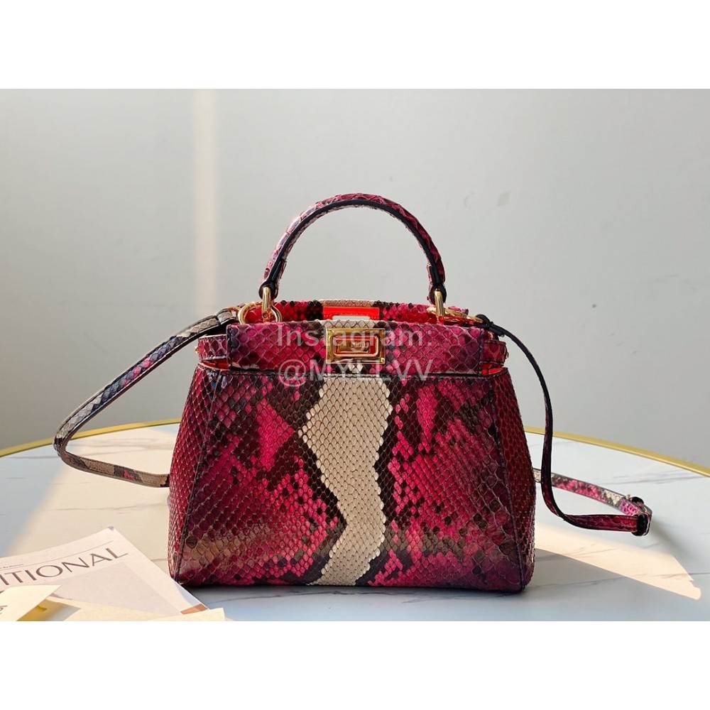 Fendi Exquisite Snake Pattern Messenger Bag For Women Purplish Red