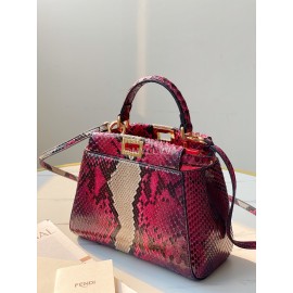 Fendi Exquisite Snake Pattern Messenger Bag For Women Purplish Red