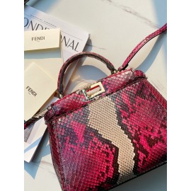 Fendi Exquisite Snake Pattern Messenger Bag For Women Purplish Red