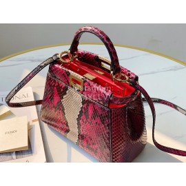 Fendi Exquisite Snake Pattern Messenger Bag For Women Purplish Red