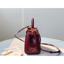 Fendi Exquisite Snake Pattern Messenger Bag For Women Purplish Red