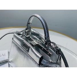 Fendi Exquisite Snake Pattern Messenger Bag For Women Silver