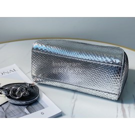 Fendi Exquisite Snake Pattern Messenger Bag For Women Silver