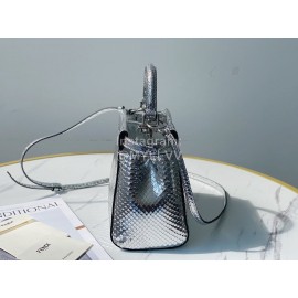 Fendi Exquisite Snake Pattern Messenger Bag For Women Silver