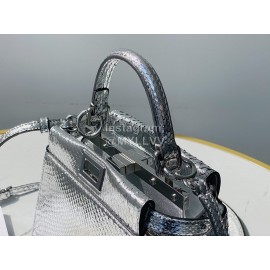 Fendi Exquisite Snake Pattern Messenger Bag For Women Silver