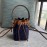 Fendi Fashion Embroidery Small Bucket Bag Blue