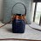 Fendi Fashion Embroidery Small Bucket Bag Blue