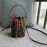 Fendi Fashion Embroidery Small Bucket Bag Coffee