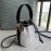 Fendi Fashion Embroidery Small Bucket Bag White
