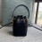 Fendi Fashion Embroidery Small Bucket Bag Black