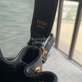 Fendi Fashion Embroidery Small Bucket Bag Black