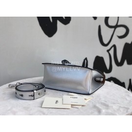 Fendi Calfskin Chain Flip Bag For Women Silver