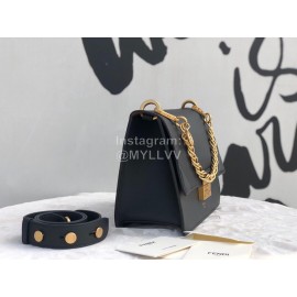 Fendi Calfskin Chain Flip Bag For Women Tibetan Green