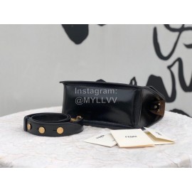 Fendi Calfskin Chain Flip Bag For Women Black