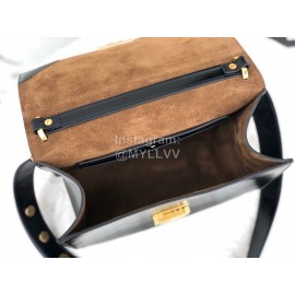 Fendi Calfskin Chain Flip Bag For Women Black