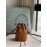 Fendi Brown Embossed Printed Leather Bucket Bag