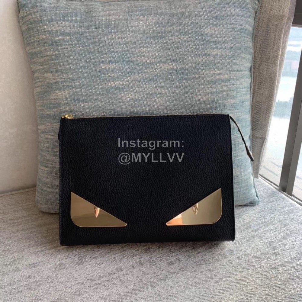 Fendi Fashion Leather Handbag Gold