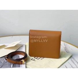 Fendi Brown Cowhide Flip Messenger Bag For Women